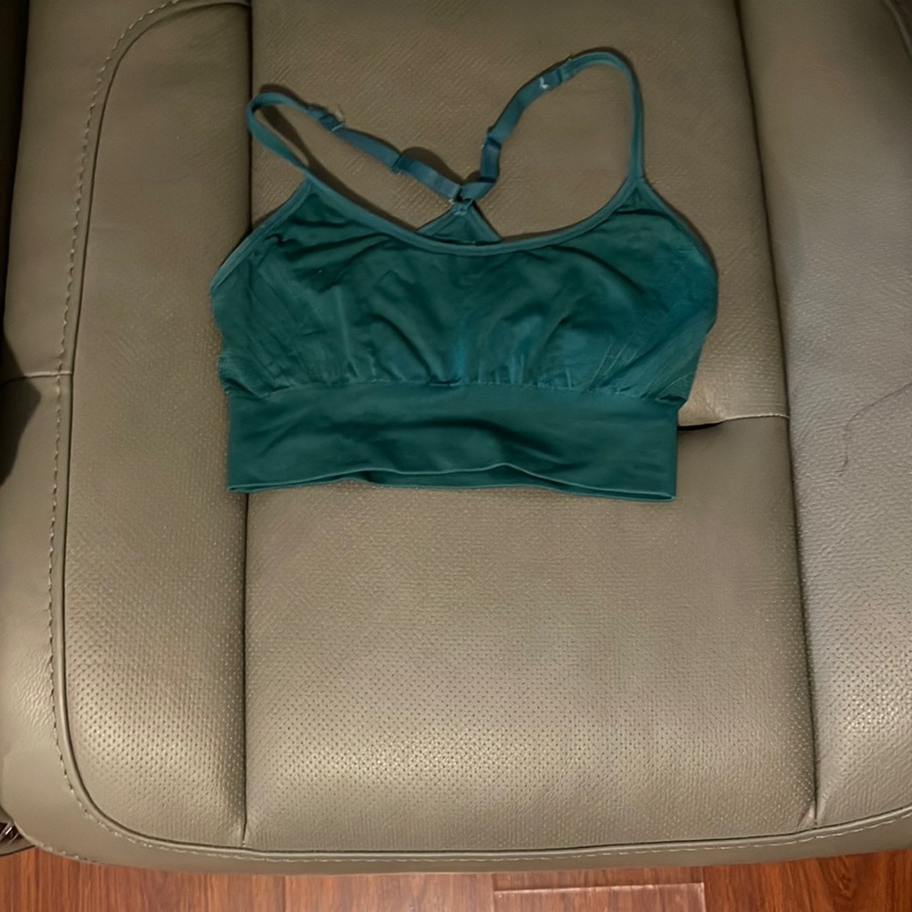 Emerald green sports bra